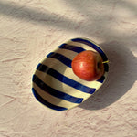 Ceramic stripe  Bowl, Blue 7x5x2 Inches