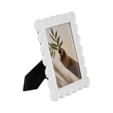 White 5x7 in. Resin Rectangular Scallop Edge Photo Frame