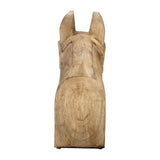 Figurine - Brown Wood Modern Handcrafted Horse Head, 11 in.
