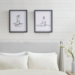 Feminine Figure Sketch Wall Decor Framed Art 2-PIece Set
