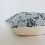 Blue Floral Pillow, Vintage Stripe | Veera
