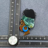 Girl Wearing Turban Acrylic Brooch
