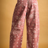 PAISLEY PRINT WASHED JEANS