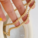 Vern 18K Gold Non-Tarnish Classic Wheat Chain