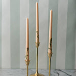 Floral Inlaid Tapered Candles - Set of 3