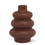 Small Trio Stack Bud Vase-Dark Brown-4.5"H