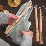 Floral Inlaid Tapered Candles - Set of 3