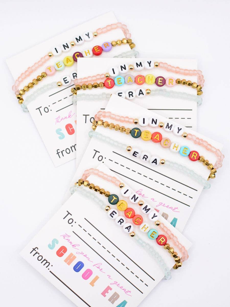 In my Teacher Era Thank you personalized gift bracelet set