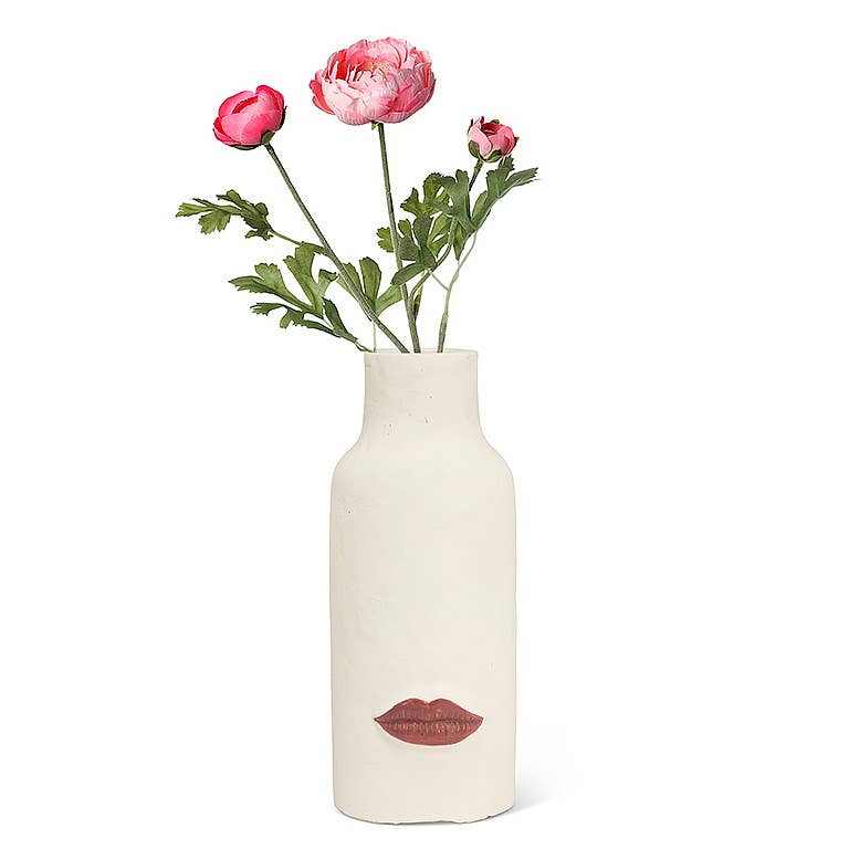 Tall Red Lip Vase-10"H
