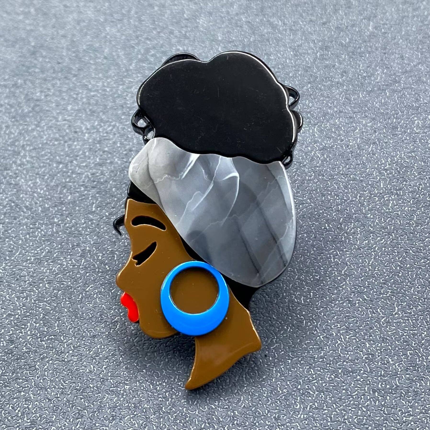 Girl Wearing Turban Acrylic Brooch