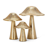 Small Ribbed Mushroom - Gold - 4"H