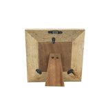 Wooden picture frame with a brown mat on a white background