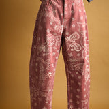 PAISLEY PRINT WASHED JEANS
