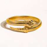 Paix 18K Gold Non-Tarnish Serpent Bangle