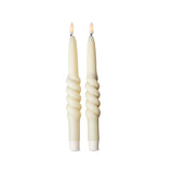 Ivory Twist LED Taper Candles Set of 2