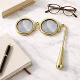 Decorative Sculpture - Gold Metal Magnifying Glasses, 7 in.
