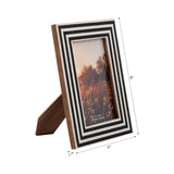 Black/White 4x6 in. Resin Dimensional Lines Photo Frame
