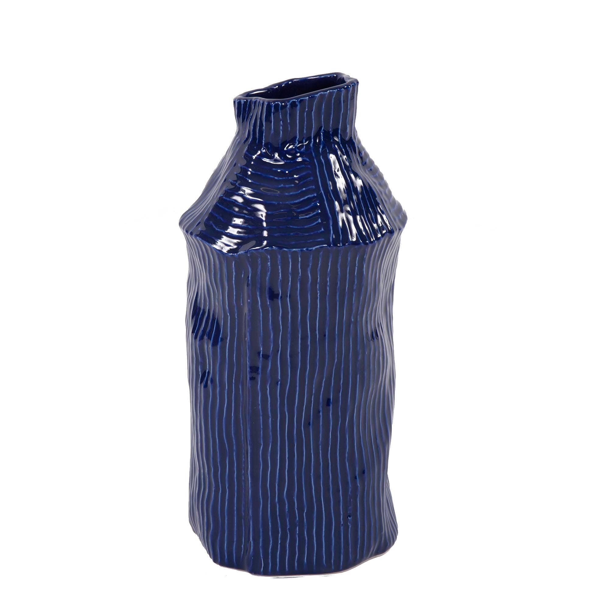 Lipari Cylindrical Jagged Edged Free Formed Vase