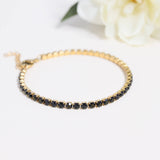 18K Gold PVD Jet Black Tennis Chain Bracelet / Anklet
