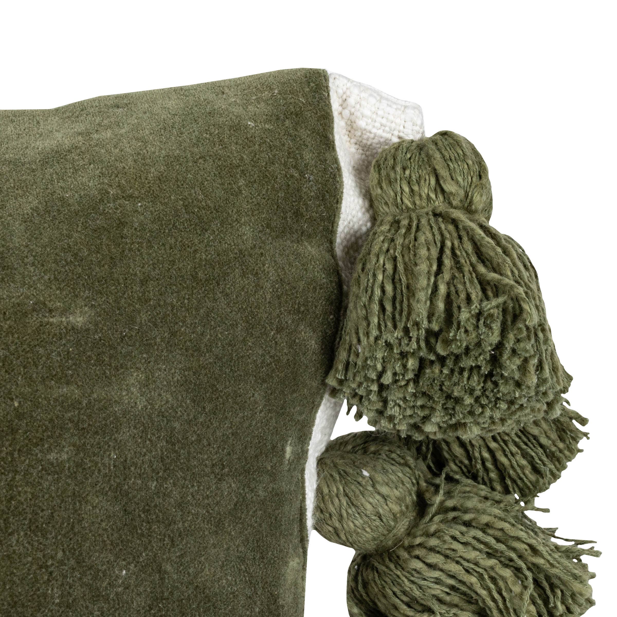 18x18 Hand Woven Charlene Pillow Green