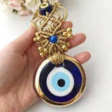 Gold Macrame Evil Eye Wall Decor