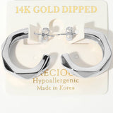 14K Gold Dipped Hypoallergenic Geometric Hoop Earrings