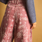 PAISLEY PRINT WASHED JEANS