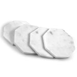 Marble Octagon Coaster Set of 4 in White