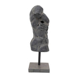 Gray 25x15 in. Resin Modern Cracked Torso Sculpture