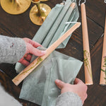 Floral Inlaid Tapered Candles - Set of 3