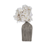 Black/White 8 in. Stoneware Square Vase with Lines