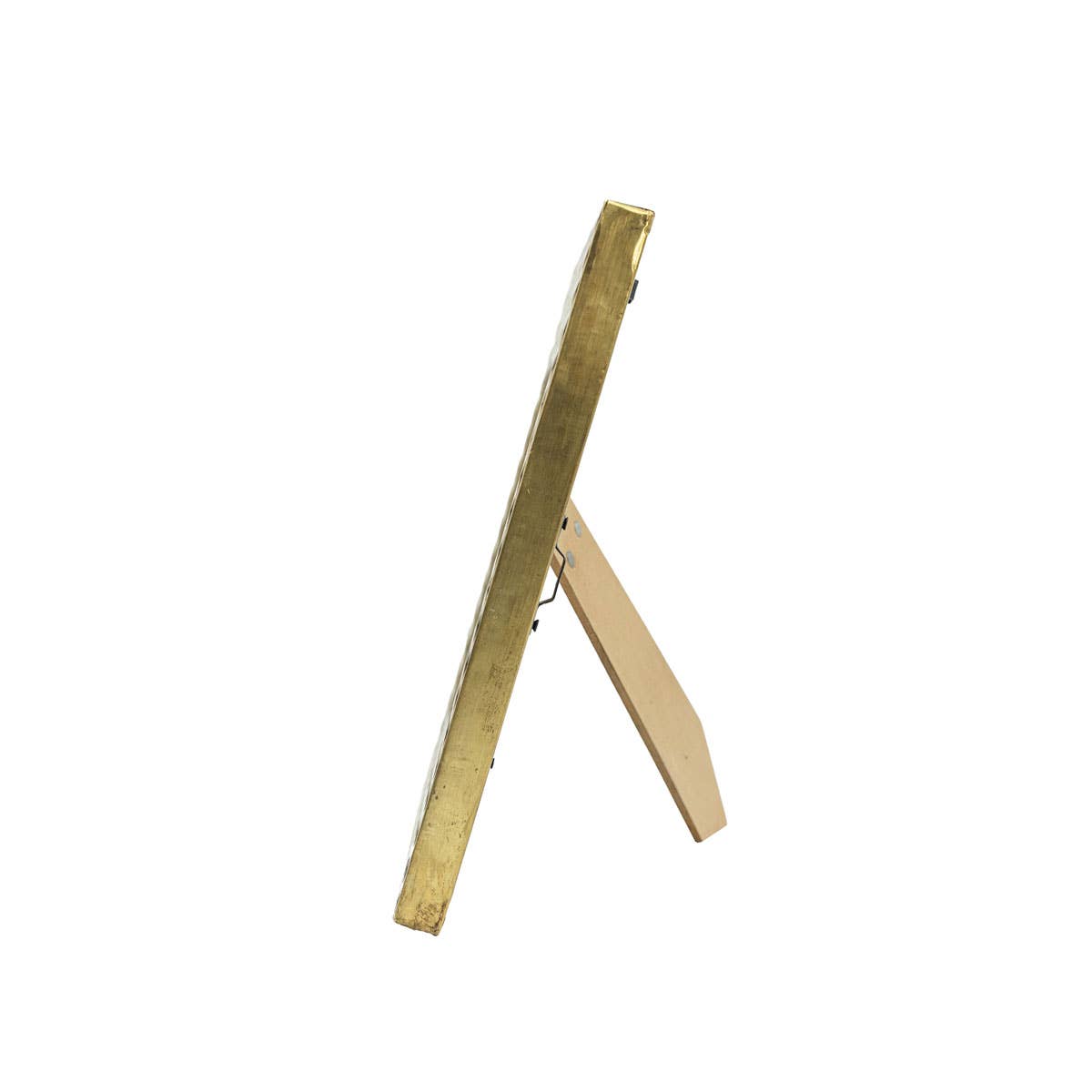 Gold metal picture frame on a white background