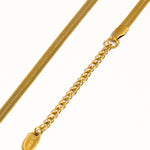 18K Gold Non-Tarnish Flat Snake Chain Necklace & Bracelet