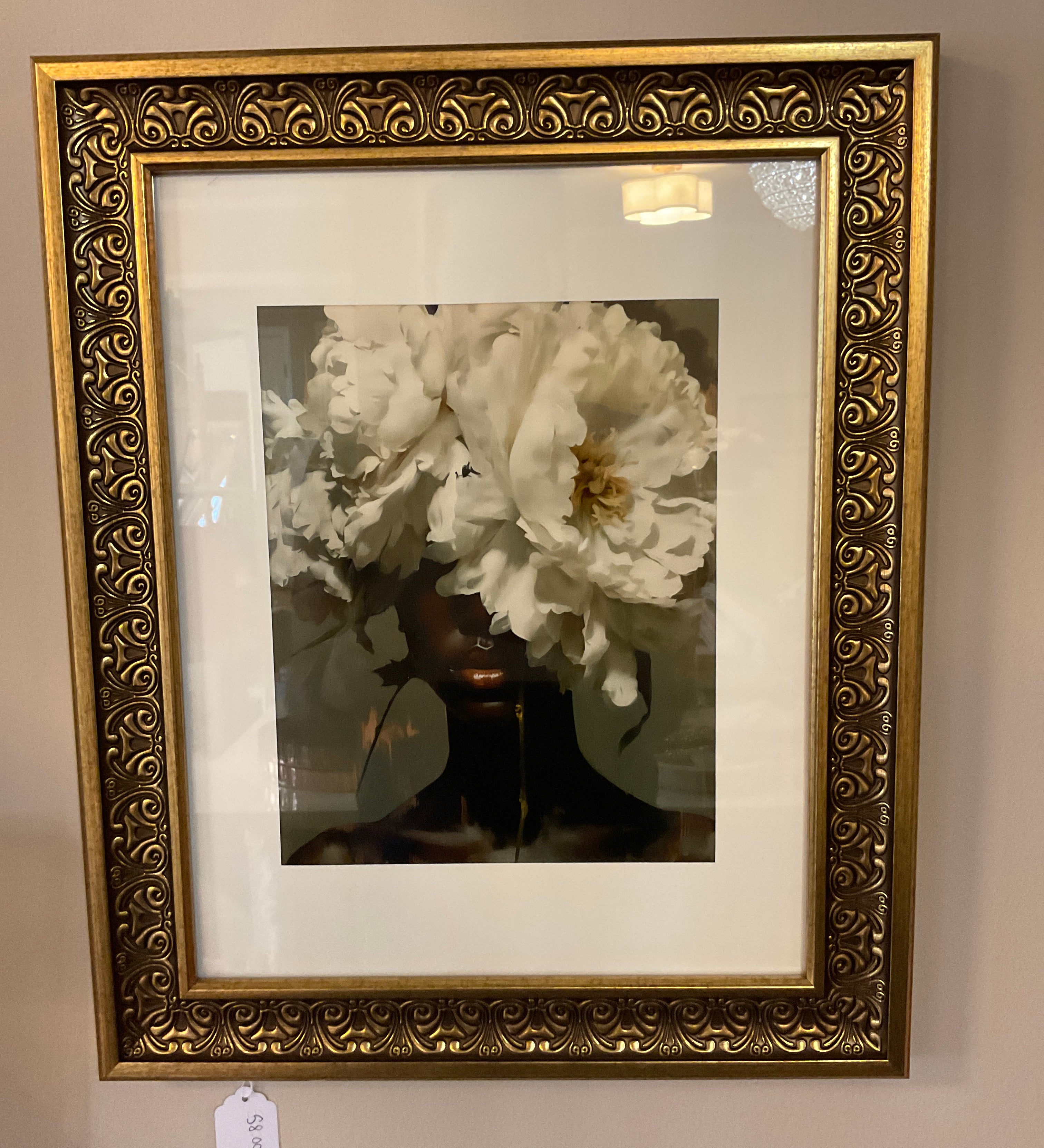 Woman with peonies Frame