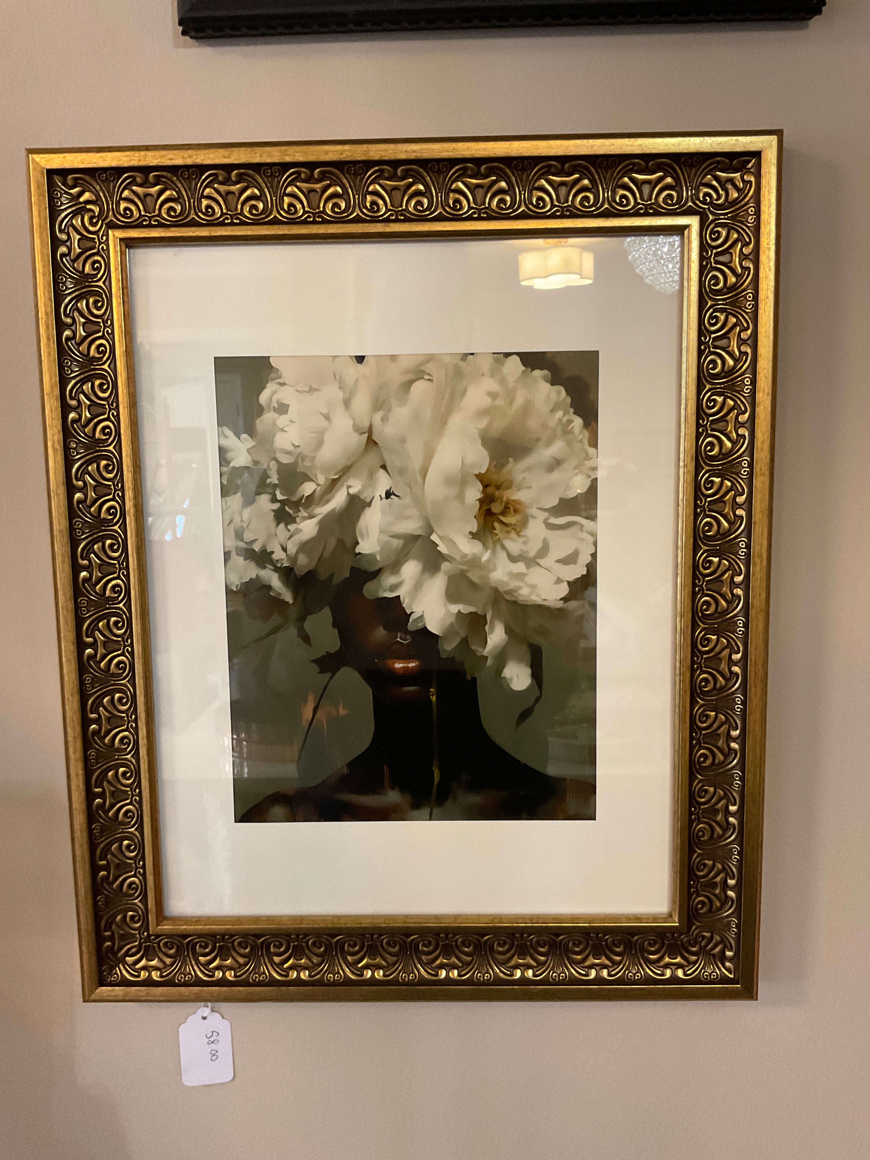 Woman with peonies Frame