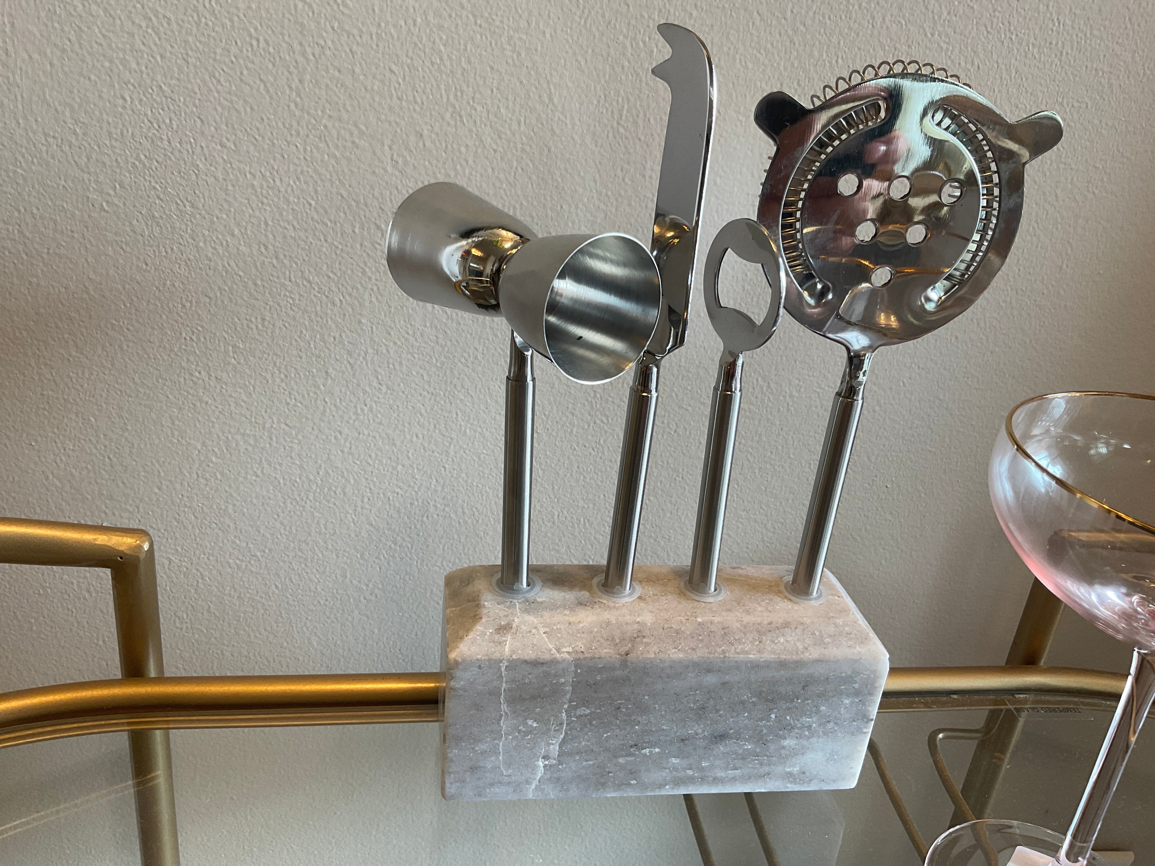 4 Piece Bar Set Stainless Steel