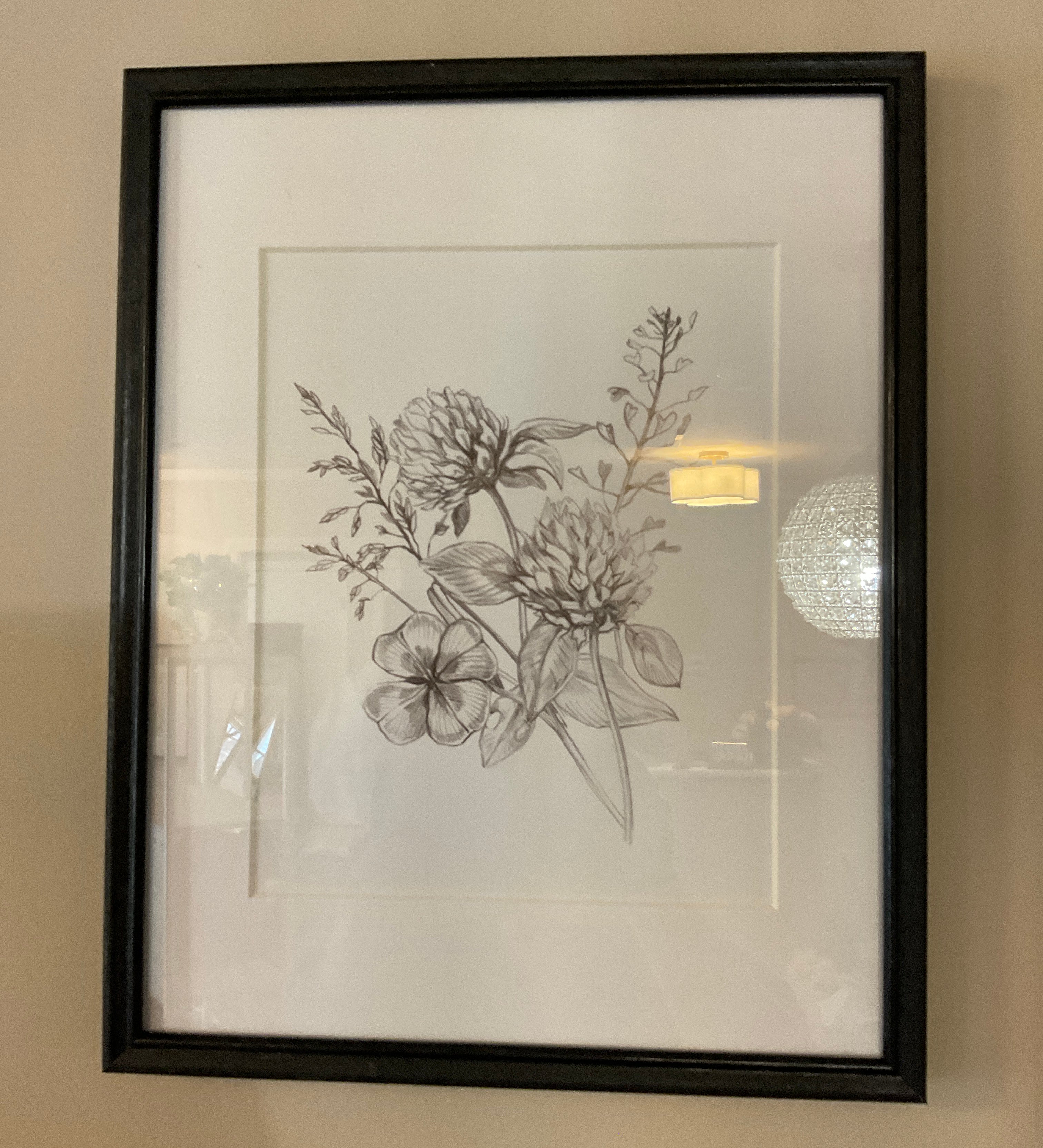 Black Framed Flower Print