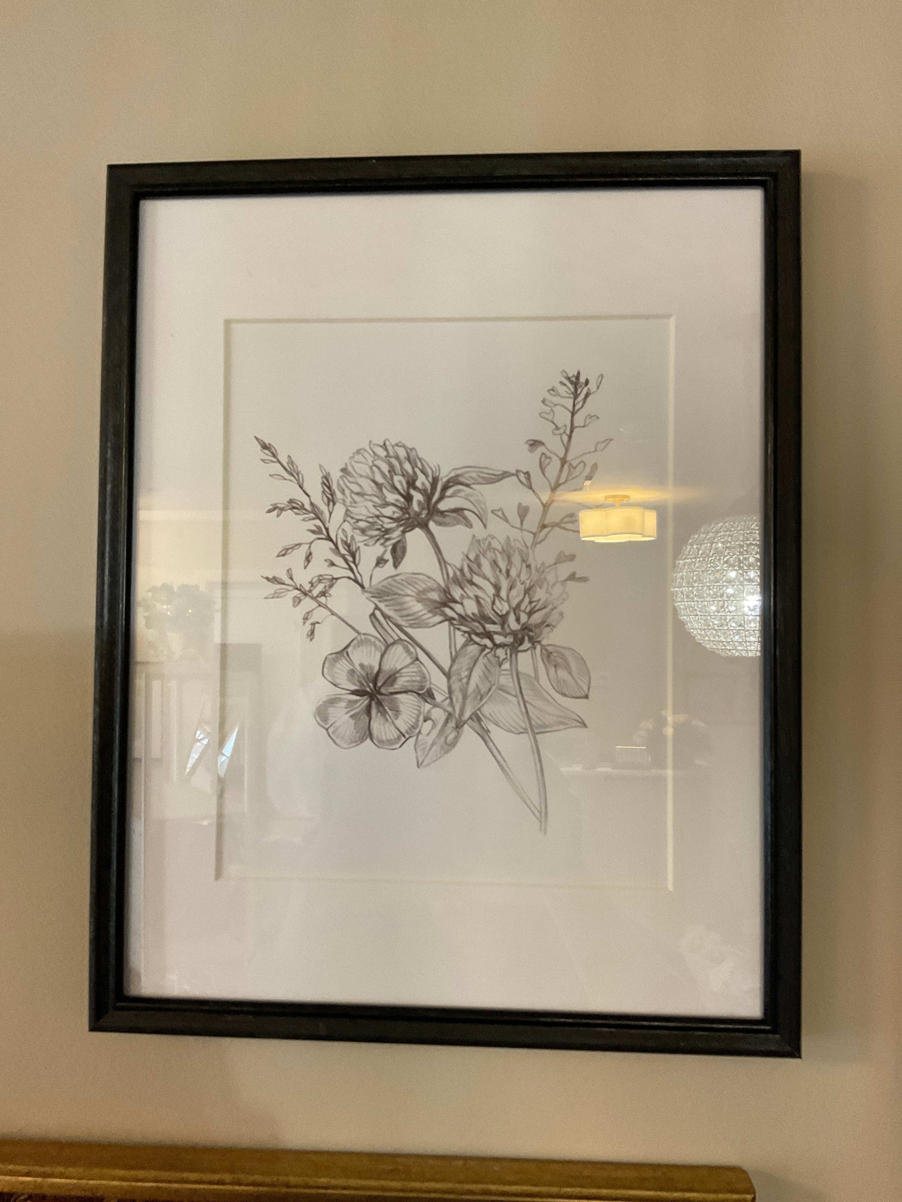 Black Framed Flower Print