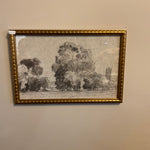 Framed Landscape Line Drawing
